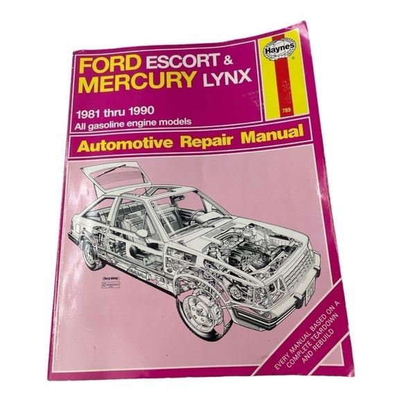 Haynes 1981 Thru 1990 Ford Escort & Mercury Lynx Automotive Repair Manual Book - Picture 1 of 3